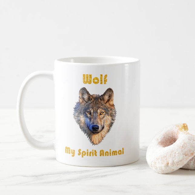 Varg Spirit Animal Mugg/Varg Muggar/Varg Gift/ Kaffemugg (Med munk)