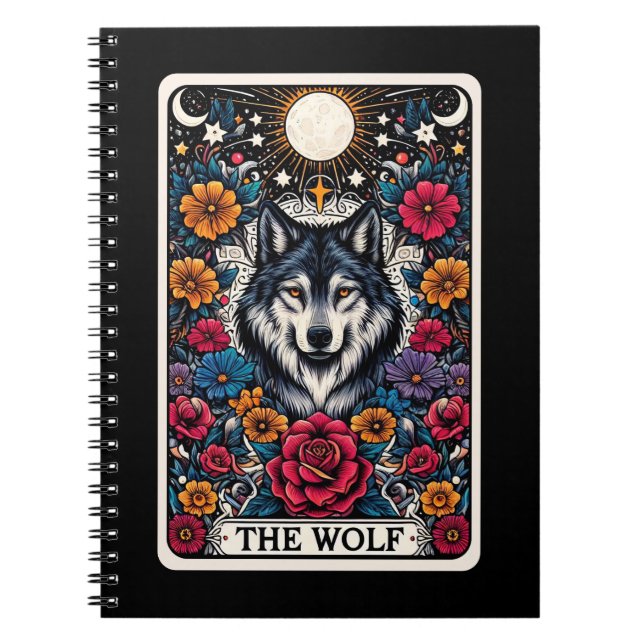 Varg Spirit Tarot Card - bärbar dator Anteckningsbok (Framsidan)