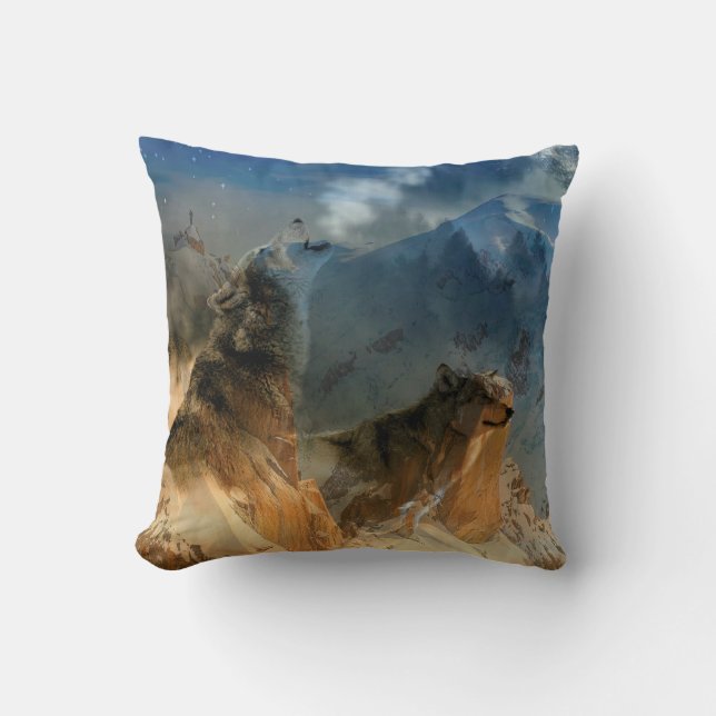 Varg Spirits in Mountain Mist Kudde (Framsida)