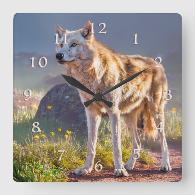 VARG SPRINGTIME MOUNTAIN MEADOWS FYRKANTIG KLOCKA (Framsida)