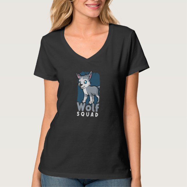 Varg Squad Cute Vargars Forest Animal Hund T Shirt (Framsida)