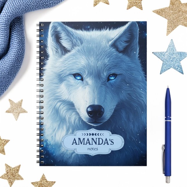 Varg Stars Celestial Tonåring Personlig av ångest Anteckningsbok (Wolf Stars Celestial Teen Anxiety Personalized Notebook)