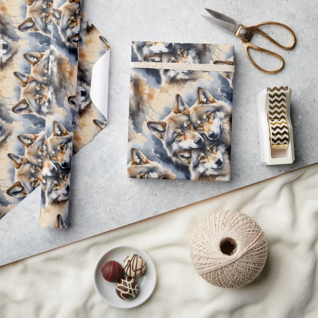 Varg Stil    Vargar Djurfamiljekonst Presentpapper (Hantverk)