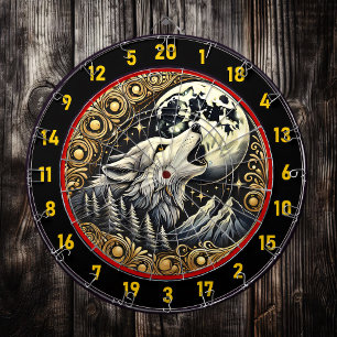 Varg symboliserar vildmark och styrka darttavla