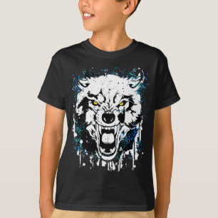 Varg T-Shirt   Färg Varg Teckning   MÖRK BLÅTT