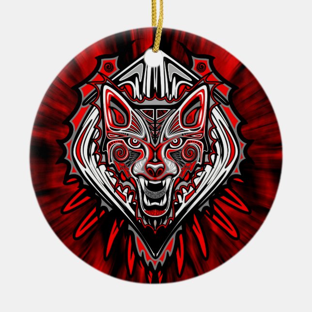 Varg Tattoo Stil Haida Art Circle Ornament (Framsidan)