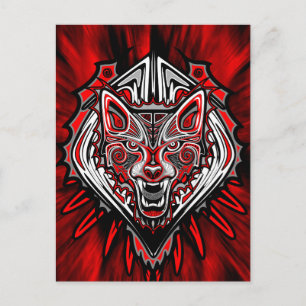 Varg Tattoo Stil Haida Art Postcard Vykort