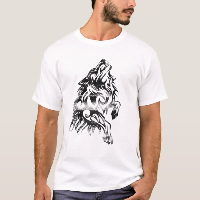 Varg Tattoo Varg Head Animal Design Vild Na T Shirt (Framsida)