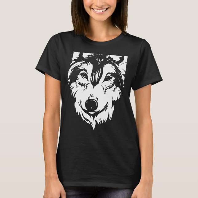 Varg teckning t shirt (Framsida)