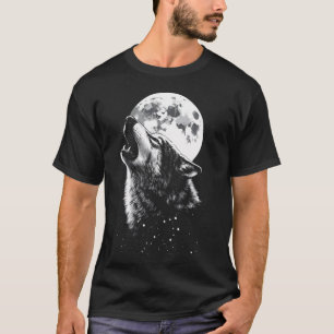Varg tjuter mot månen varg t shirt