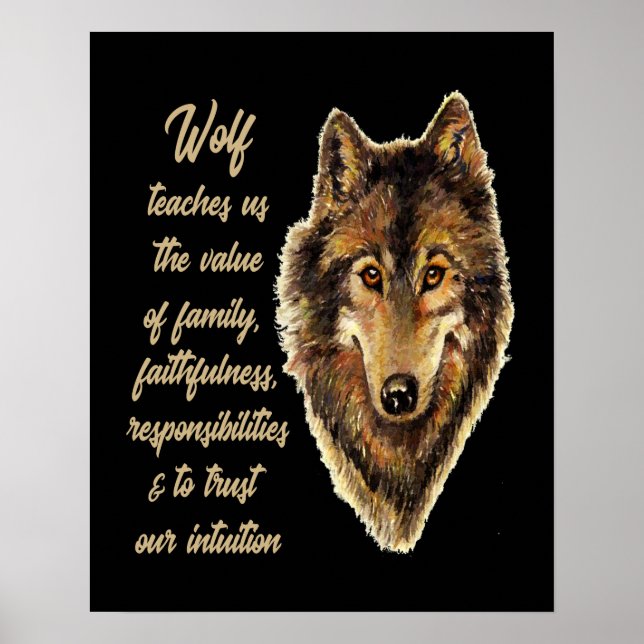 Varg Totem Animal Spirit Guide for inspiration Poster (Framsidan)