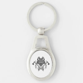 varg totem Dekorativ kudde Ovalt Silverfärgad Nyckelring