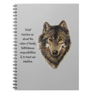 Varg totem Inspirational Spirit Guide Animal Note Anteckningsbok