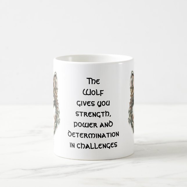 Varg Totem, Spirit Animal Guide Inspirational Kaffemugg (Center)