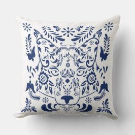 Varg traditionell mönster Pillow Kudde