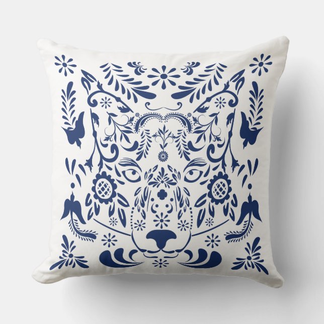 Varg traditionell mönster Pillow Kudde (Framsida)