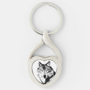 Varg Twisted Heart Silverfärgad Nyckelring