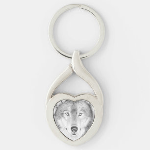 Varg Twisted Heart Silverfärgad Nyckelring