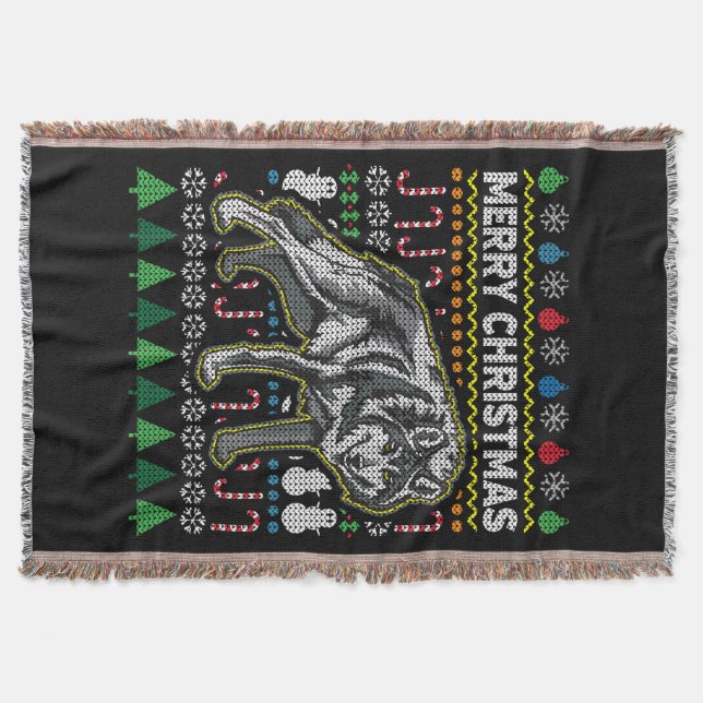 Varg Ugly jul Sweater Wildlife Series Mysfilt (Framsidan)