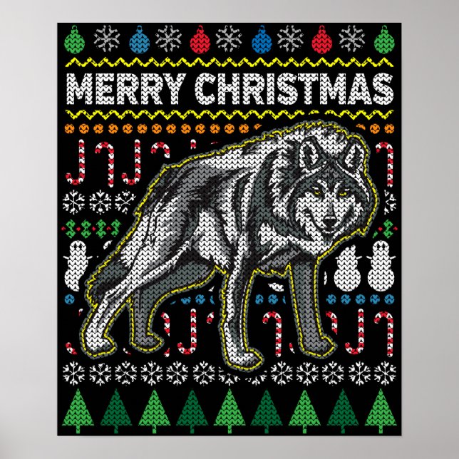 Varg Ugly jul Sweater Wildlife Series Poster (Framsidan)