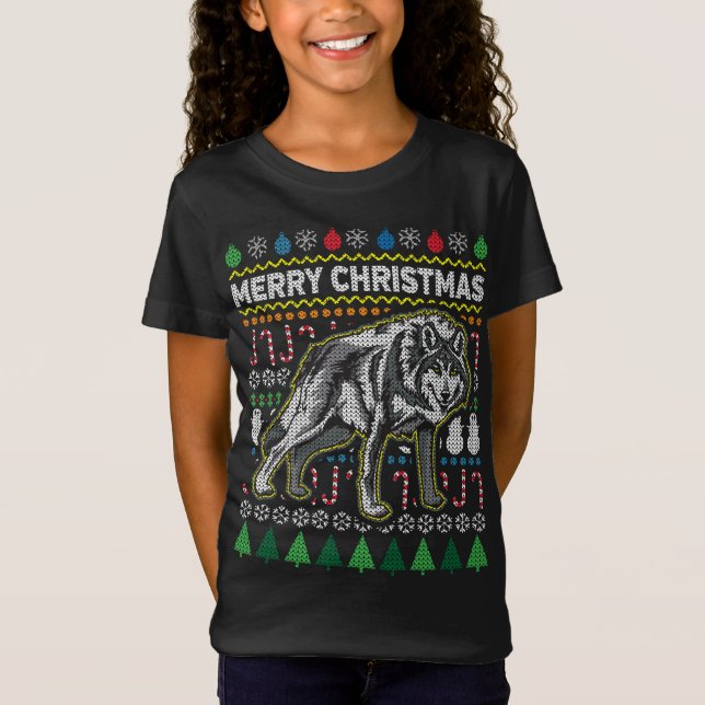 Varg Ugly jul Sweater Wildlife Series Tee Shirt (Framsida)