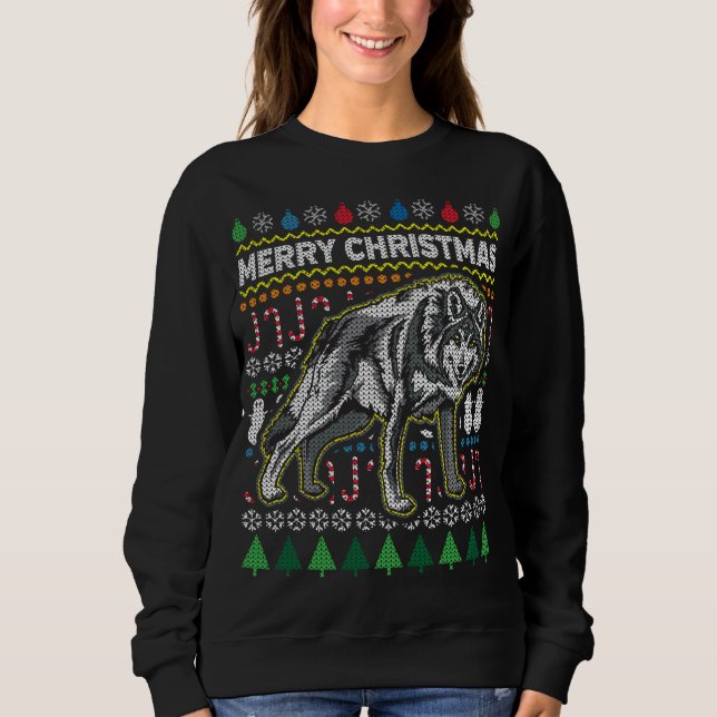 Varg Ugly jul Sweater Wildlife Series Tröja (Framsida)