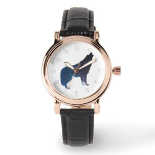 Varg universum silhuette - Välj bakgrund färg Armbandsur