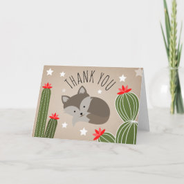 Varg Valp Cactus Desert Stars Baby Shower Tack Kort