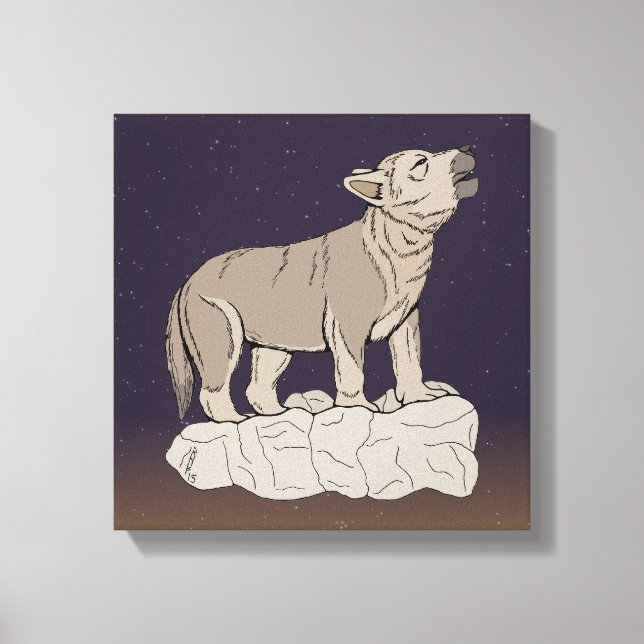 Varg Valp Howling Canvastryck (Framsida)