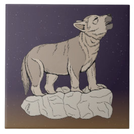 Varg Valp Howling Kakelplatta