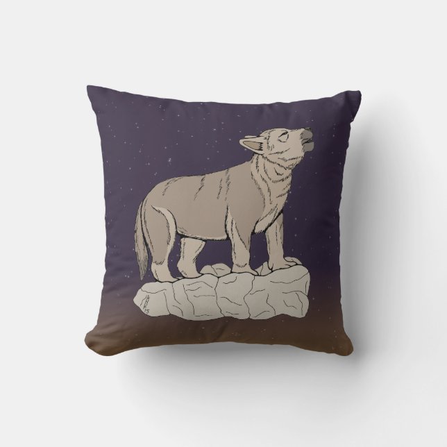 Varg Valp Howling Kudde (Framsida)