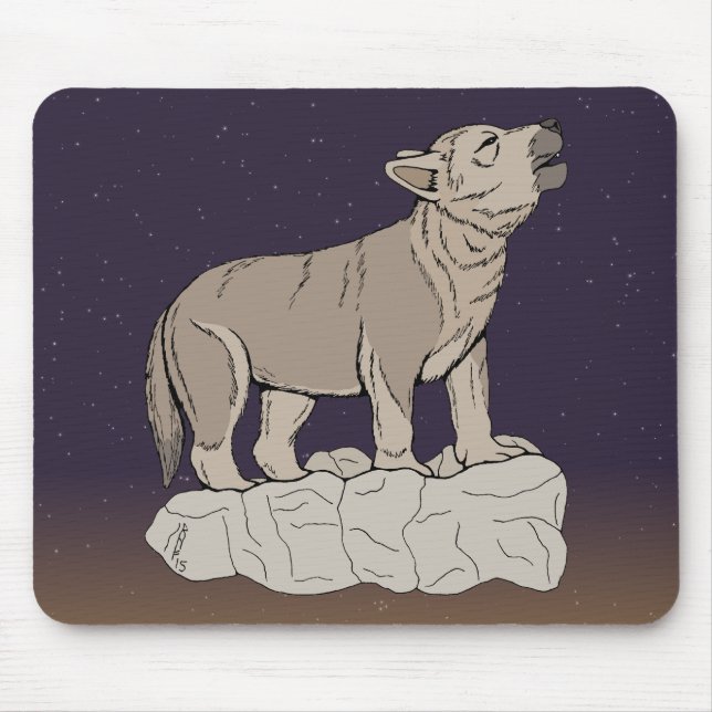 Varg Valp Howling Musmatta (Framsidan)