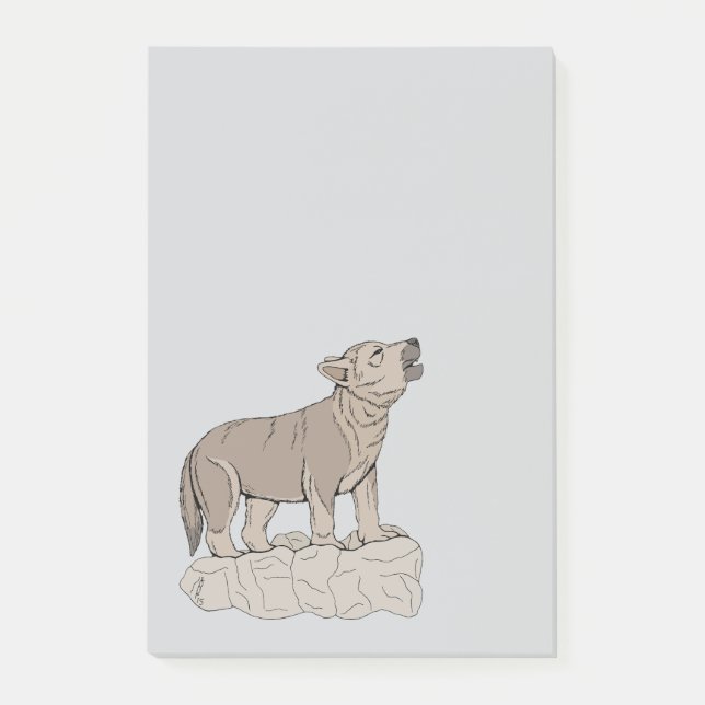 Varg Valp Howling Post-it Block (Framsida)