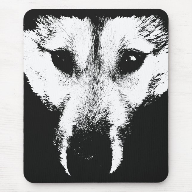 Varg Valp Mousepad ger Malamute Varg Hundar Musmatta (Framsidan)