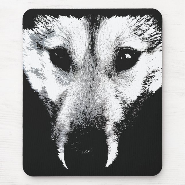 Varg Valp Mousepad Gifts Malamute Husky Hundar Musmatta (Framsidan)