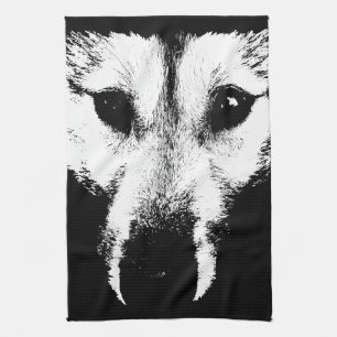 Varg Valp Towel Vild Husky Hund Tea Towel Kökshandduk
