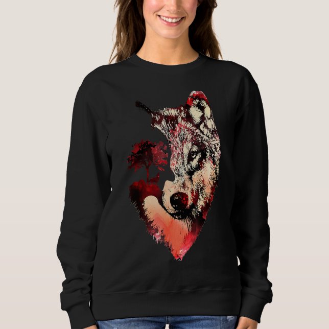 Varg Varg Silhouette Ligcape Äventyr Vild Anim T Shirt (Framsida)