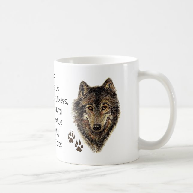 Varg, Vargar Djurverktyg, naturguide Kaffemugg (Höger)