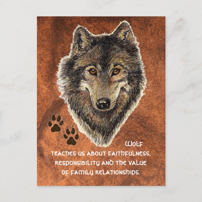 Varg, Vargar Djurverktyg, naturguide Vykort (Framsida)