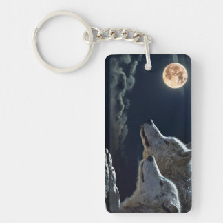 Varg Vargar Howling på Full Moon på natten
