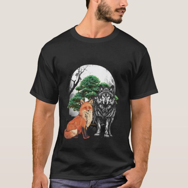 Varg Vargar Räv Rävar Vilda Djur Skogsdjur  T Shirt (Framsida)