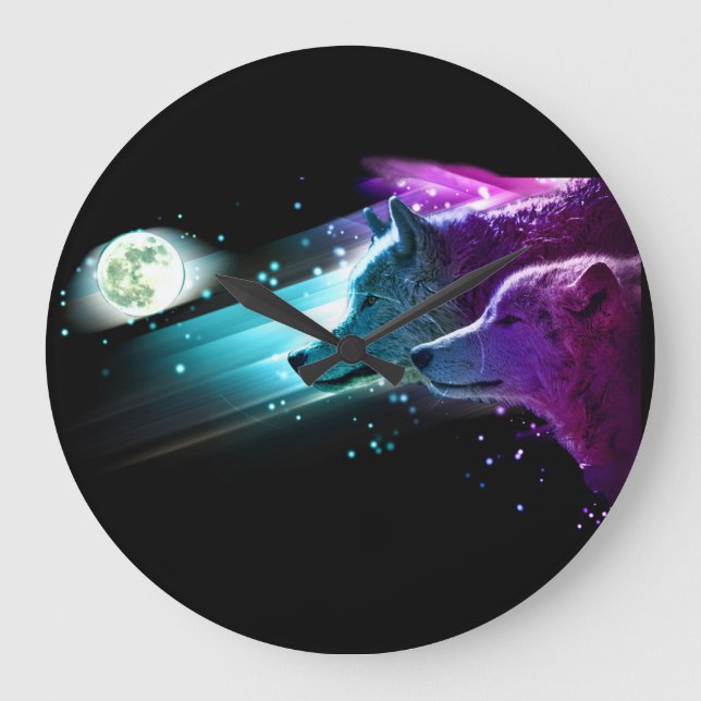 Varg vargmåne, månsken. Andedjur Stor Klocka (Framsida)