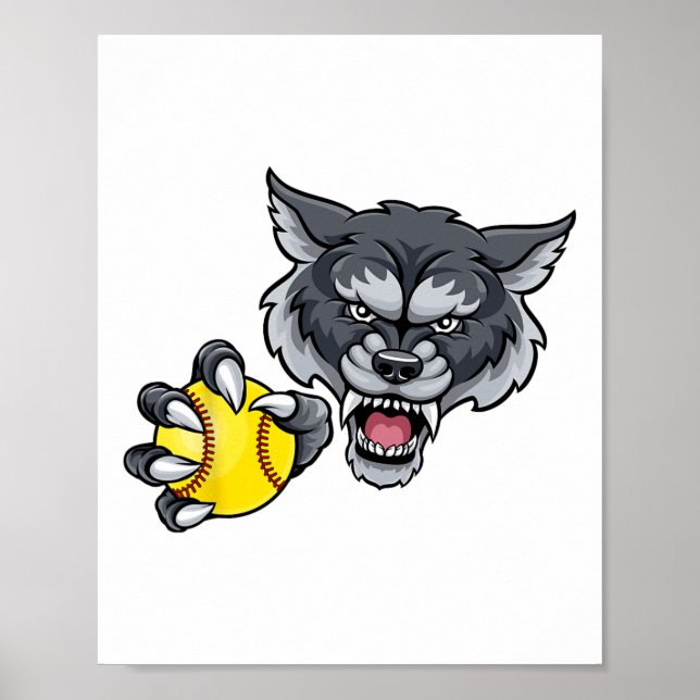 Varg Varulv Mjuk Ll Djur Maskot  Poster (Framsidan)