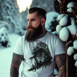 Varg vid exponering för hoodie Dubbla T Shirt