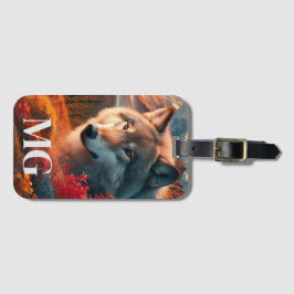 Varg vid solnedgångsidentifiering bagagebricka