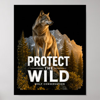 Varg Vilda Djur Grafisk Naturvård Djur Poster