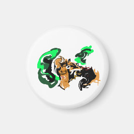 Varg vinter glädje magnet
