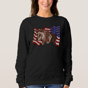 Varg Wildlife Animal American Flagga Varg An T Shirt