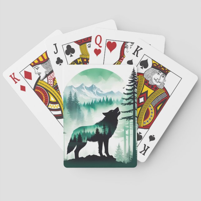 Varg Wildlife Animal Nature Environment Forest Art Casinokort (Baksidan)