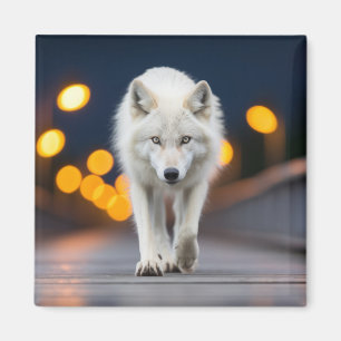 Varg Wildlife Animal på gatan utomhus Magnet